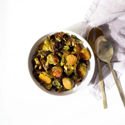 Steamed and Roasted Balsamic Brussels Sprouts